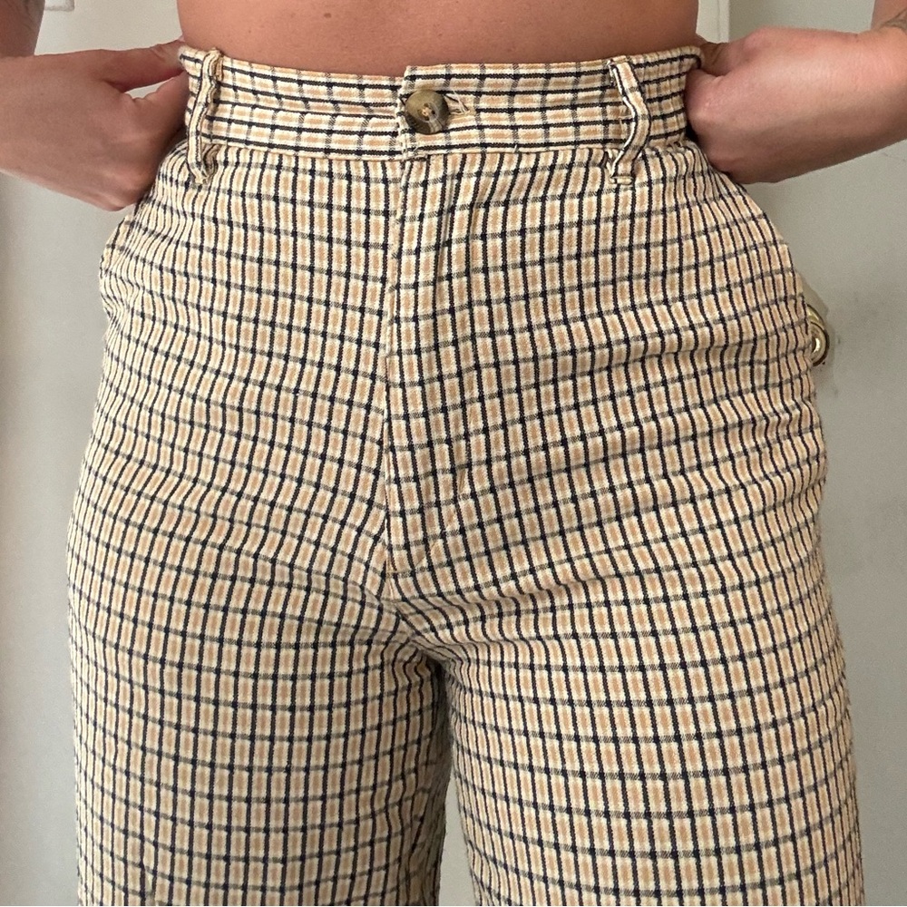 Yellow Plaid Billabong Pants - Size small